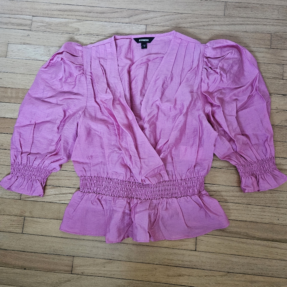 Pink Peplum Blouse